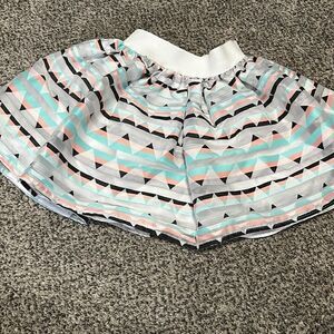 Pippa and Julie Skirt - Organza patterned over white - Size 7